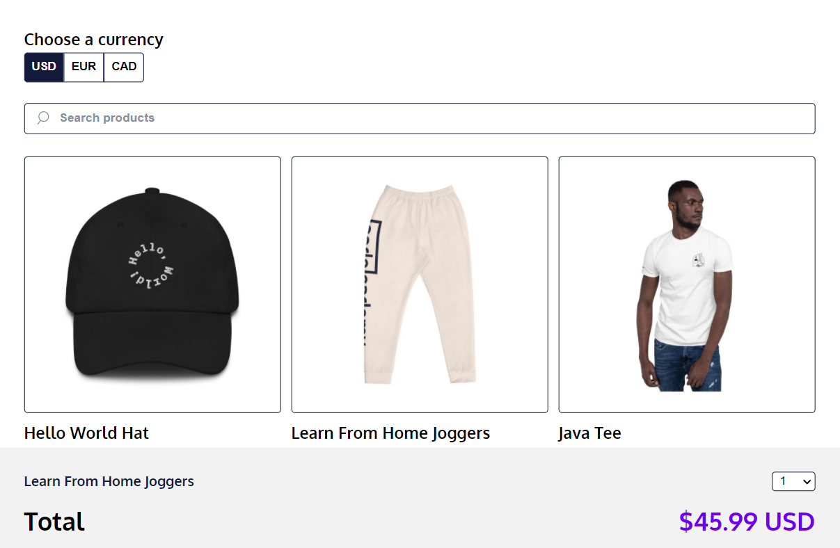 Store page app